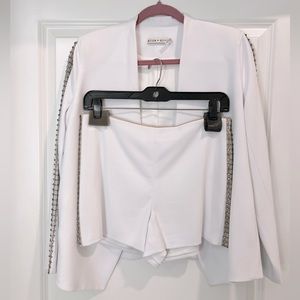 Alice and Olivia White Blazer and Short Set Sz 4. Like new only worn once!